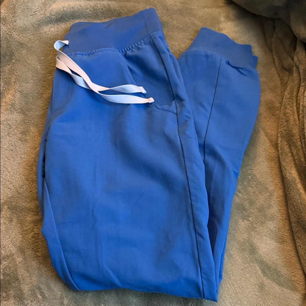 Figs Royal Blue Drawstring Scrub Joggers